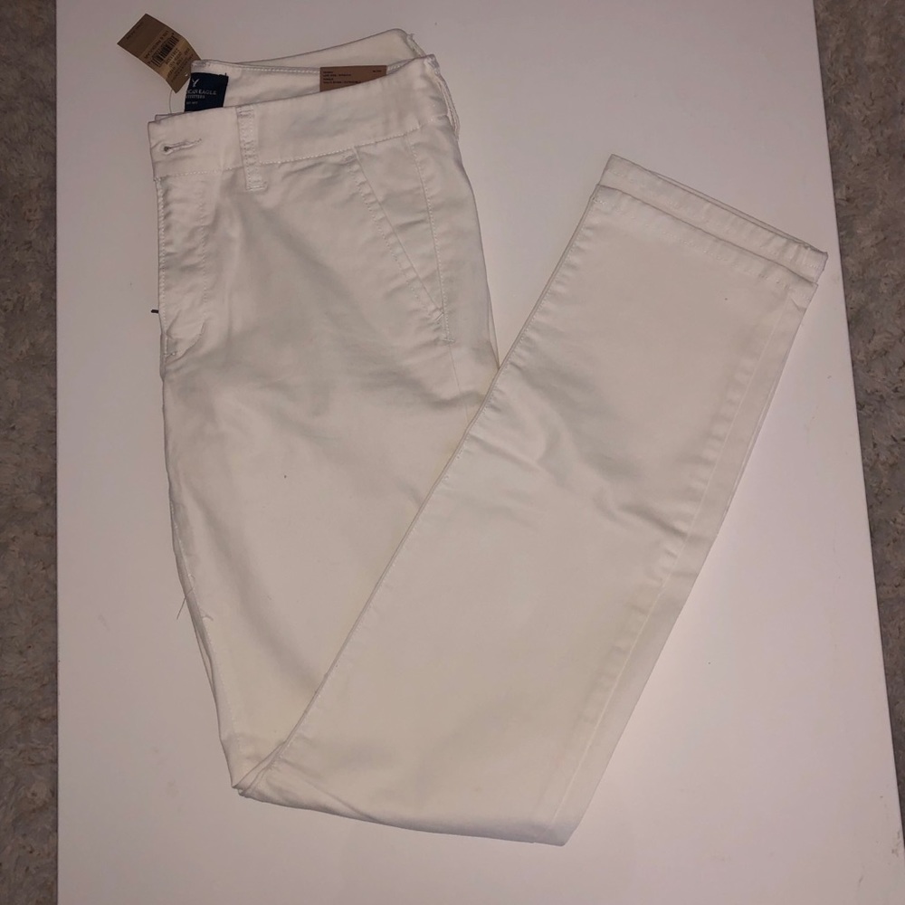 White low rise skinny